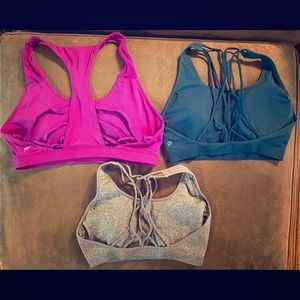 LOT OF 3 Fabletics low-impact sports bras Large